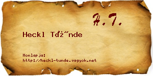 Heckl Tünde névjegykártya